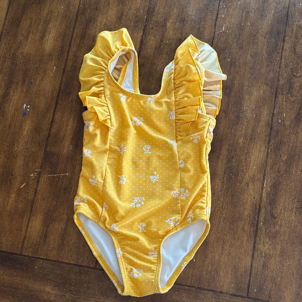 Cat & Jack Yellow Polka Dot Swimsuit size 2T